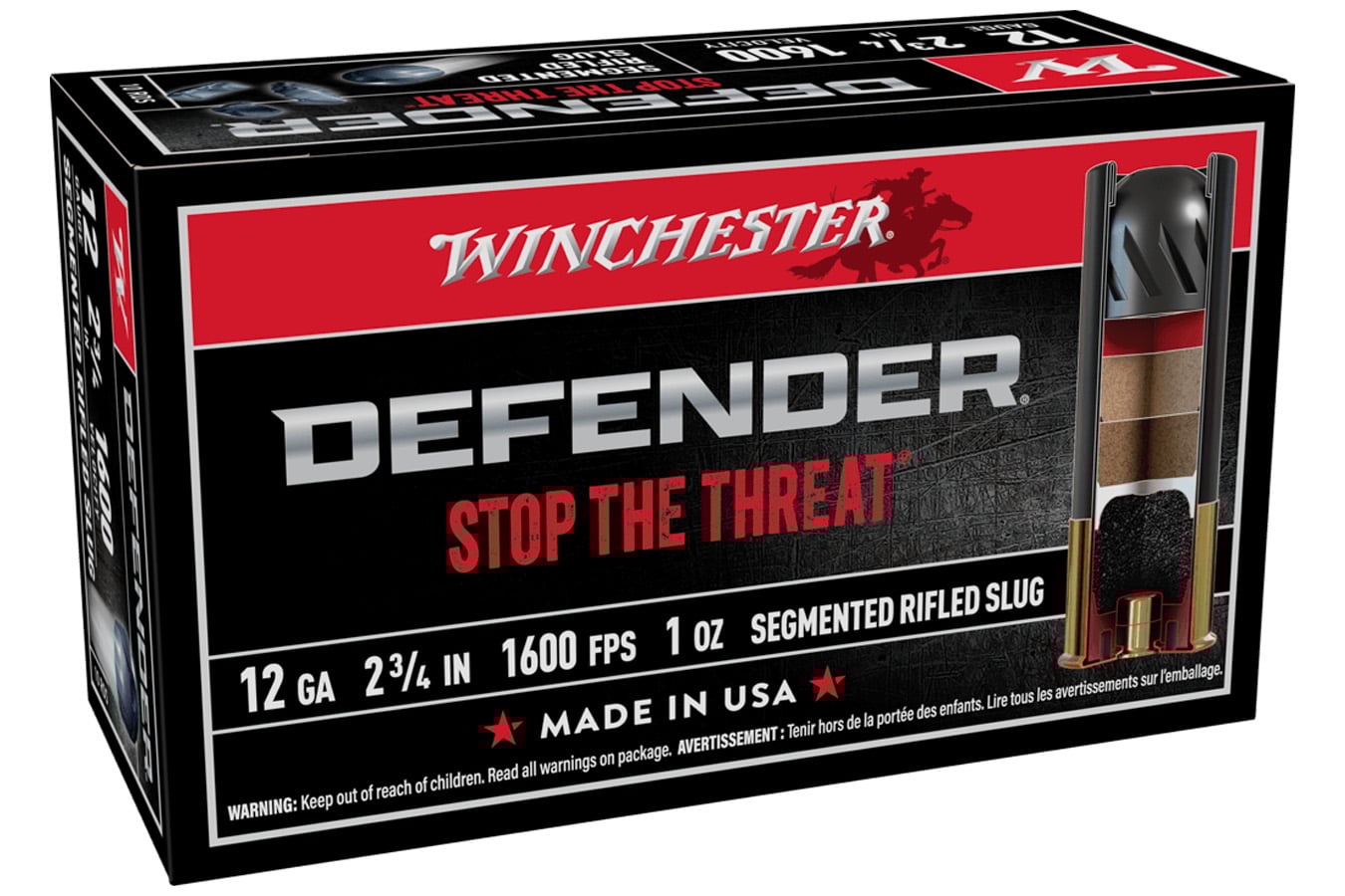 WINCHESTER AMMO 12 Gauge 2-3/4 Inch 1 oz Segmented Rifled Slugs PDX1 Defender 10/Box
